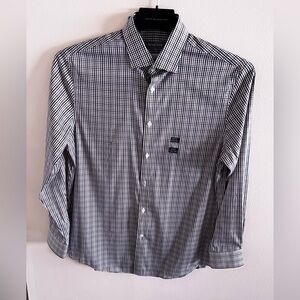 Michael Kors Men's Regular Fit Stretch Solid Dress Shirt Black 16 32/33 NEW $95